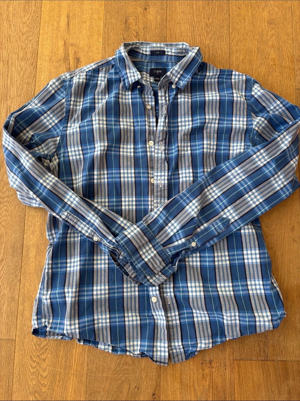 J. Crew Men's Plaid Button-Down Shirt | L Slim